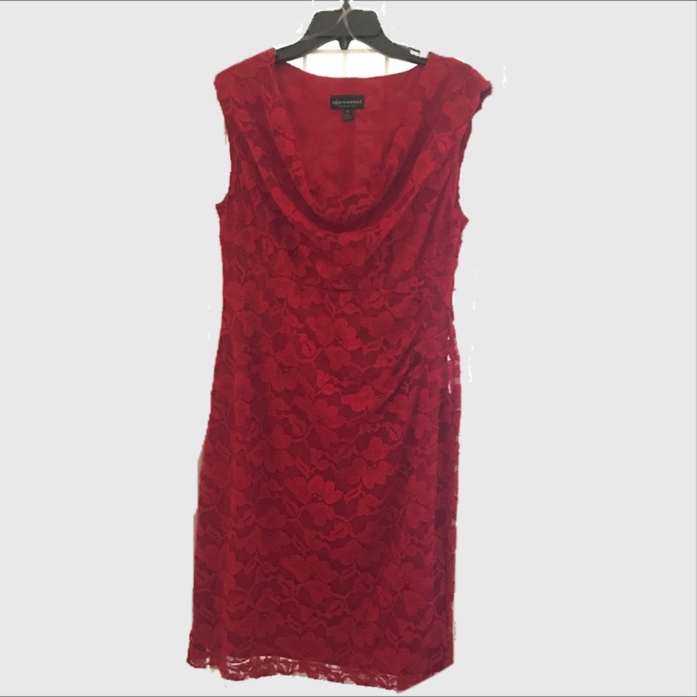 Connected Red Lace Dress. Size 12